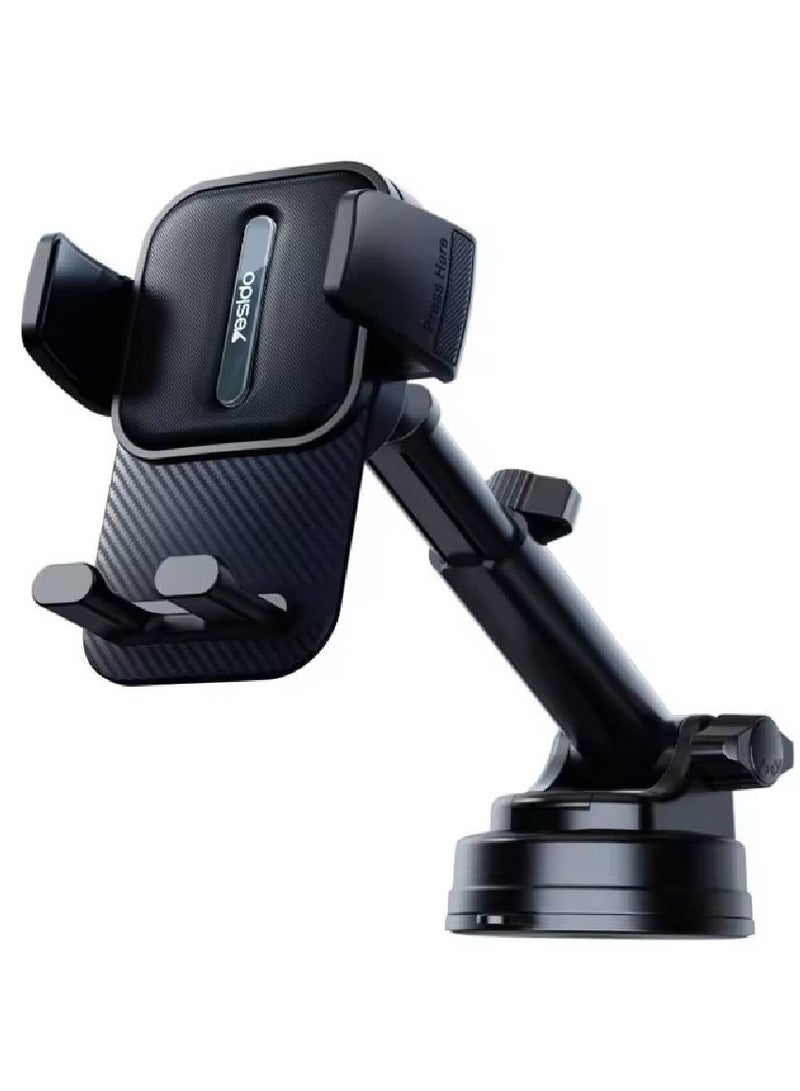 Yesido C174 Suction Cup Type Telescopic Car Phone Holder (Black)