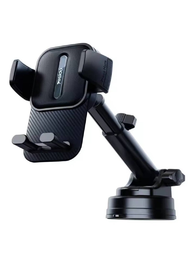 Yesido C174 Suction Cup Type Telescopic Car Phone Holder (Black)