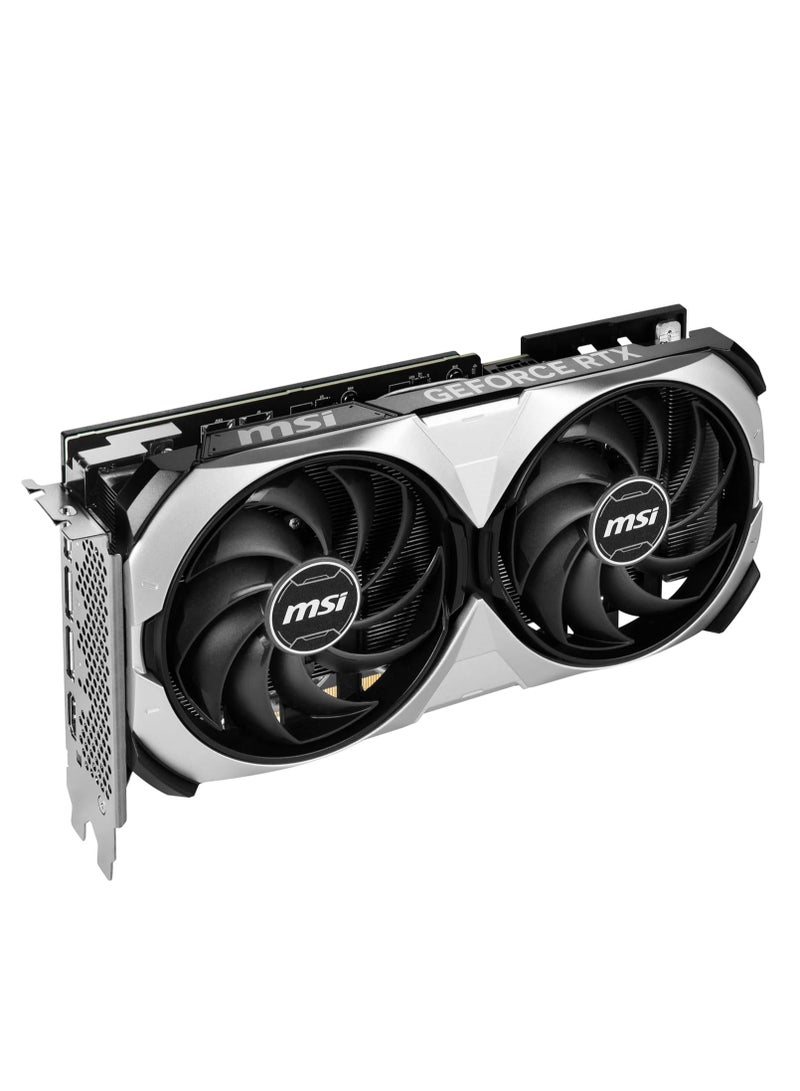 GeForce RTX 4070 Ti SUPER Ventus 2X OC Graphics Card, 16GB GDDR6X 256-Bit Memory, 2640MHz Boost Clock, 21 Gbps Memory Speed, 8448 CUDA Cores, PCI Express® Gen 4 | 912-V513-628 Silver