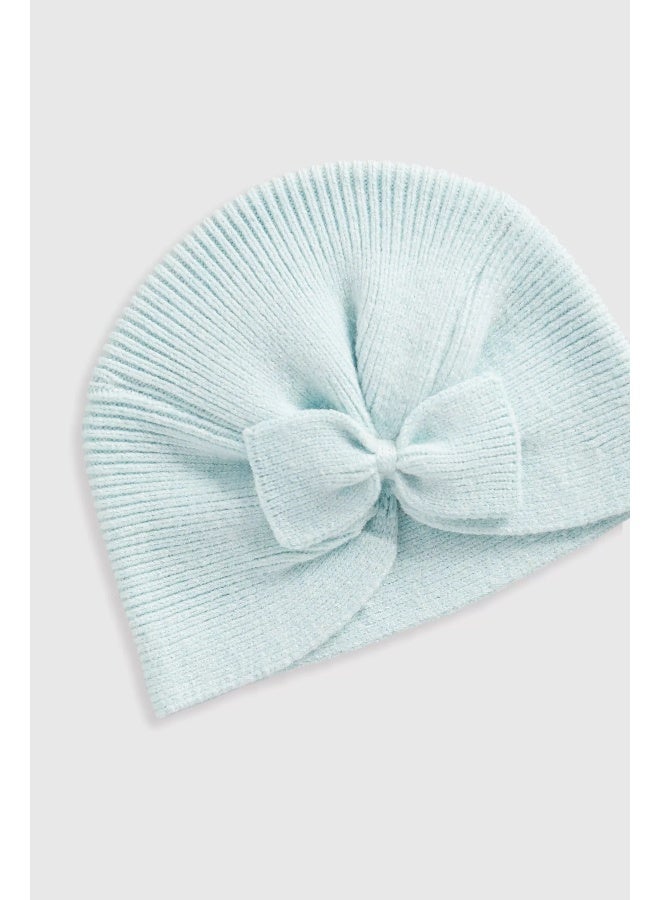 Blue Knitted Turban Baby Hat