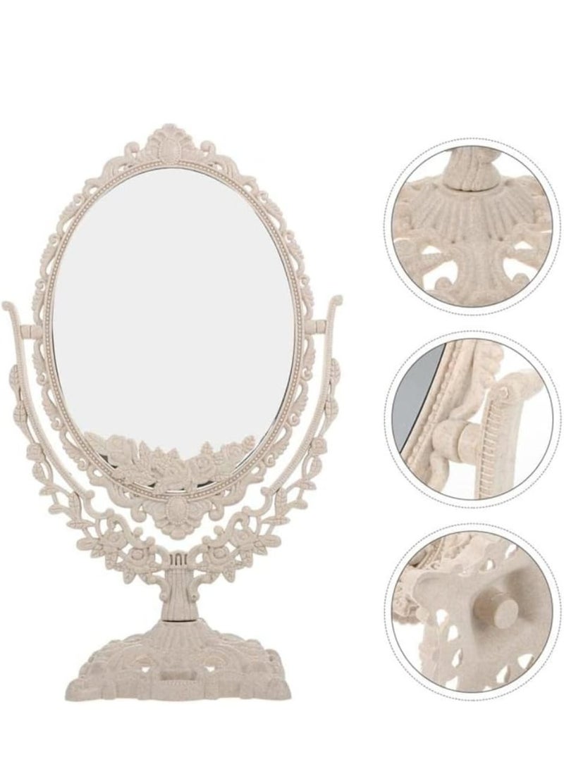 Desktop Vanity Mirror with Adjustable Stand 360° Rotating Tabletop Makeup Mirror, Double-Sided Magnifying Mirror for Desk, Perfect for Home, Office, and Travel Use, Sleek and Durable Design