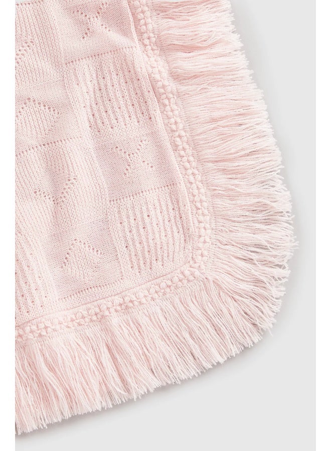 Pink Fringed Shawl