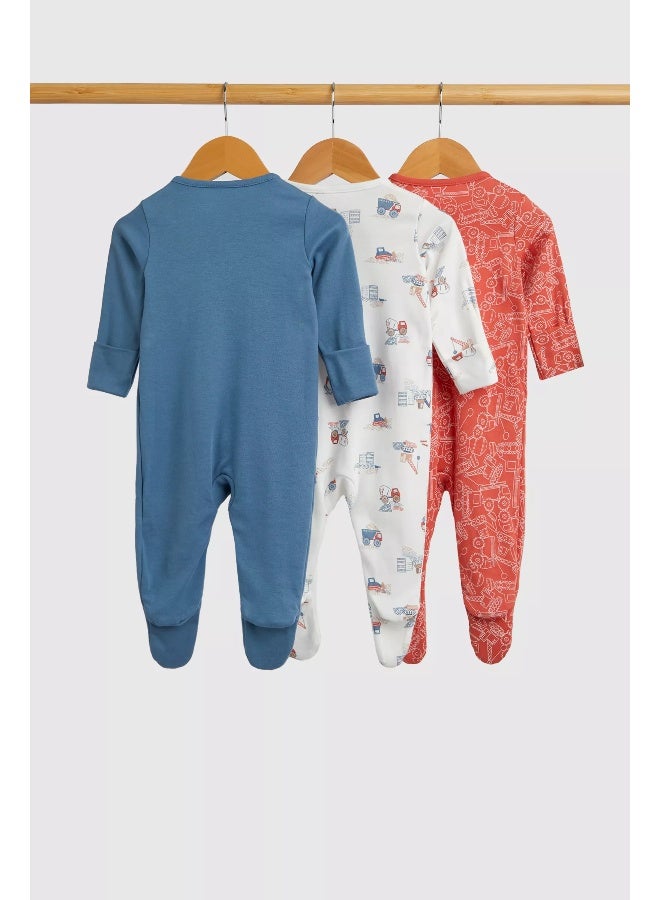 Vehicles Baby Sleepsuits - 3 Pack