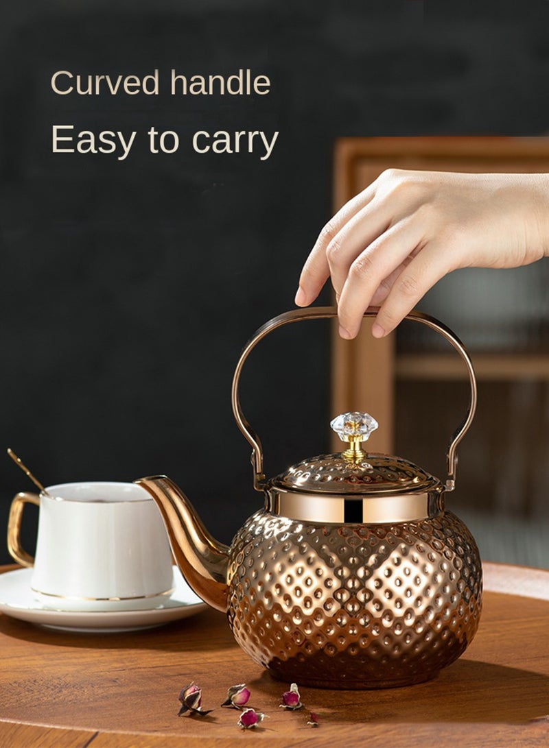 2L food grade stainless steel teapot is sturdy and durable, suitable for household and household items, and easy to enjoy the fun of brewing tea