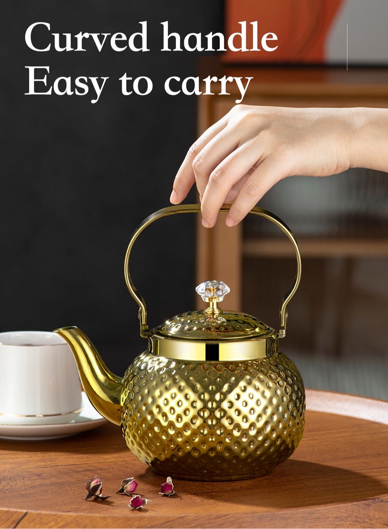 1.6L food grade stainless steel teapot is sturdy and durable, suitable for household and household items, and easy to enjoy the fun of brewing tea