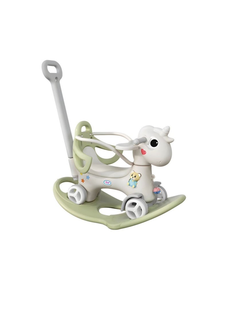 Rocking Horse 3 IN 1 Baby Rocking Horse Ride On Toys for Toddler 1-6 Years Balance Bike Toys for Balance Bike with 4 Silence Wheels with Sunshade