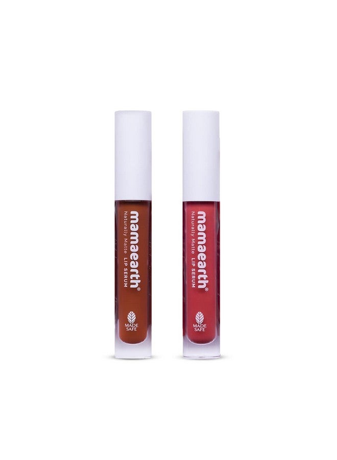 Nude Matte Lip Combo With Vitamin C & E For Upto 12 Hour Long Stay - 06 Candylicious Nude & 01 Caramel Nude - 3 Ml + 3 Ml