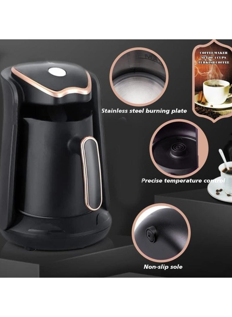 Automatic Turkish Coffee Maker 250ml 4 Cup Electric Coffee Pot Fast & Easy Turkish Coffee Machine with One Touch Operation Perfect for Authentic Coffee at Home