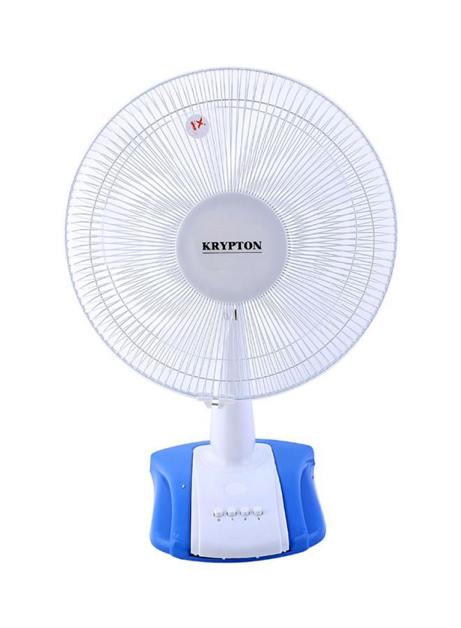 Table Fan 3 Speed Settings With Oscillating/Rotating And Static Feature KNF6026 White/Blue