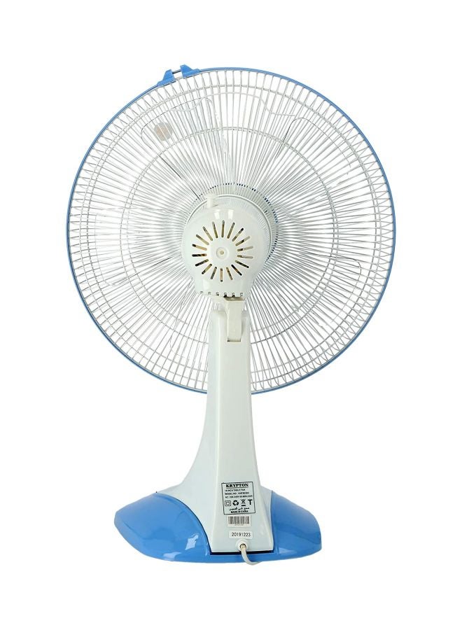 Table Fan 3 Speed Settings With Oscillating/Rotating And Static Feature KNF6026 White/Blue