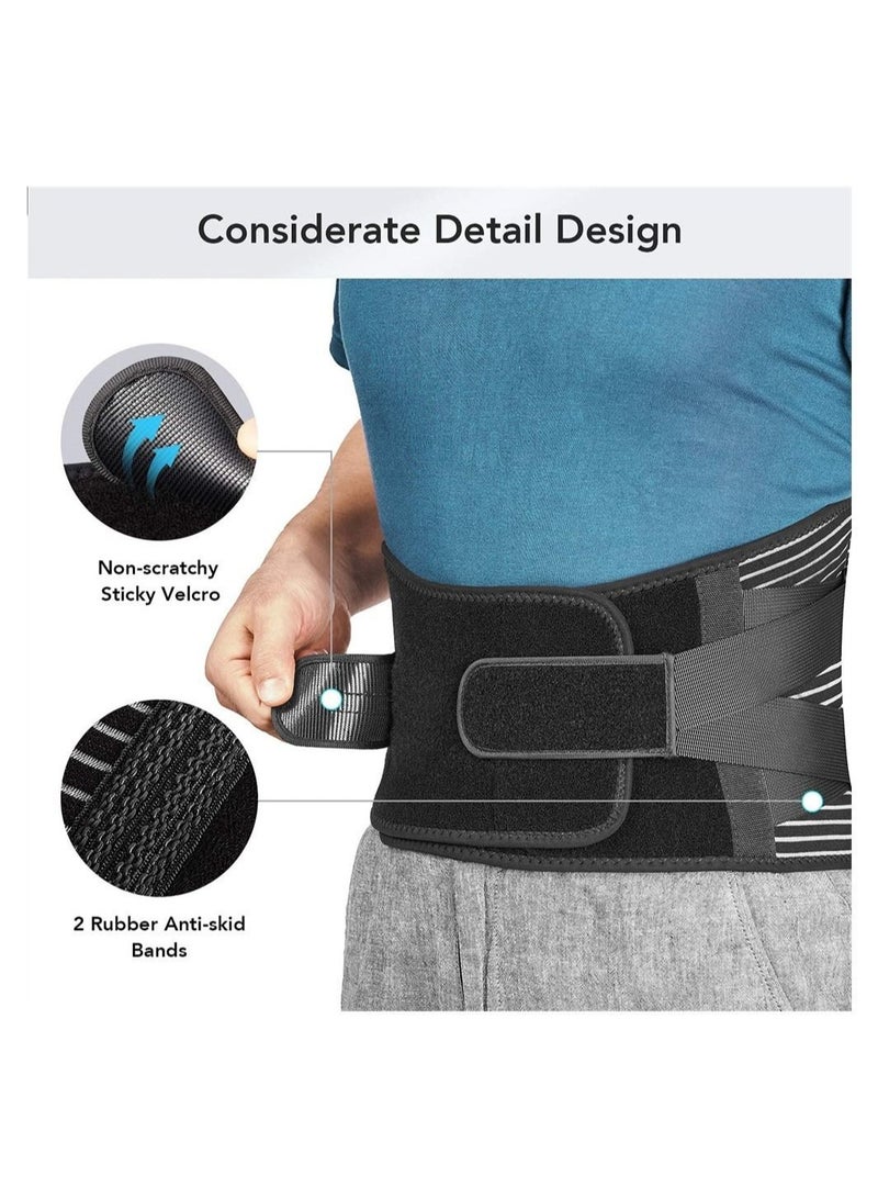 Back Brace, Lower Back Pain Relief with 7 Stays, Adjustable Back Support Belt for Work, Back Brace for Lower Back Pain Relief,Anti-skid Lumbar Support for Sciatica Scoliosis for Men and Women