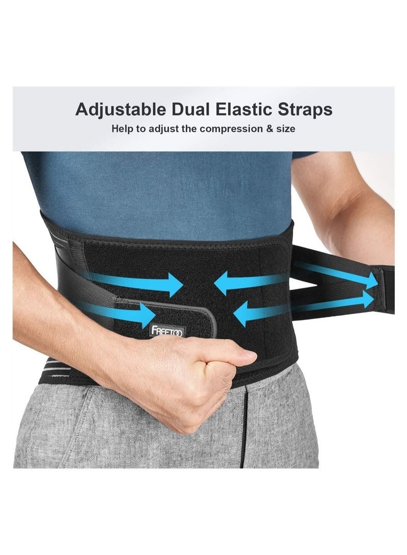 Back Brace, Lower Back Pain Relief with 7 Stays, Adjustable Back Support Belt for Work, Back Brace for Lower Back Pain Relief,Anti-skid Lumbar Support for Sciatica Scoliosis for Men and Women