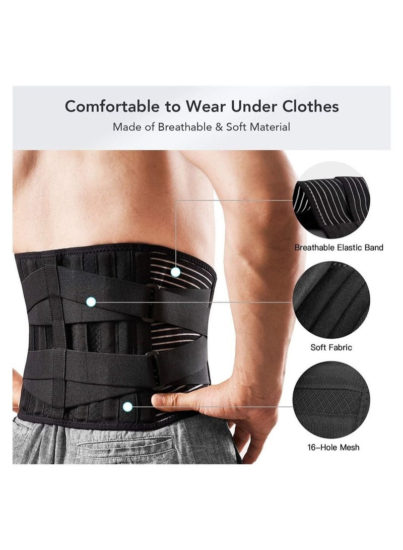 Back Brace, Lower Back Pain Relief with 7 Stays, Adjustable Back Support Belt for Work, Back Brace for Lower Back Pain Relief,Anti-skid Lumbar Support for Sciatica Scoliosis for Men and Women