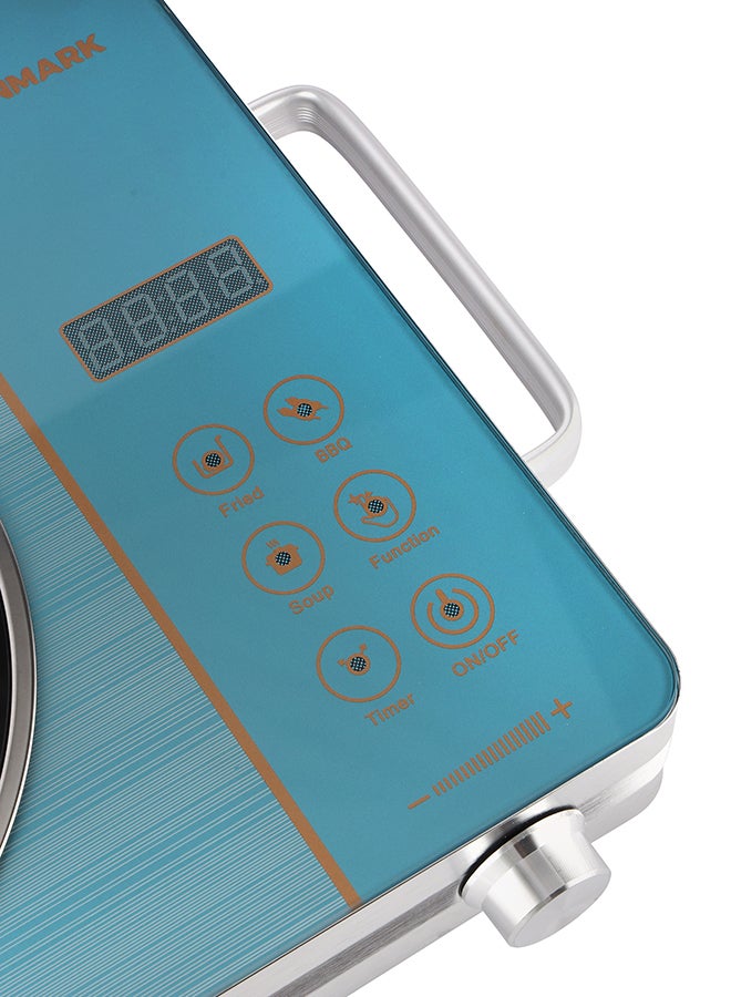 Infrared Cooker, Multi Function, High Heating Efficiency, Symbol Touch Button+ Knob, Aluminium Housing, Child Safety Lock, Timer Setting, Sensor Touchpad, Multi Stage Cooking Option 2000 W OMIC2279 Silver/Blue