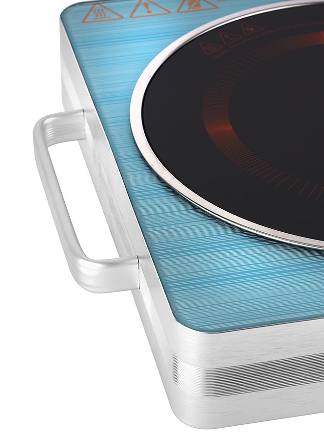 Infrared Cooker, Multi Function, High Heating Efficiency, Symbol Touch Button+ Knob, Aluminium Housing, Child Safety Lock, Timer Setting, Sensor Touchpad, Multi Stage Cooking Option 2000 W OMIC2279 Silver/Blue