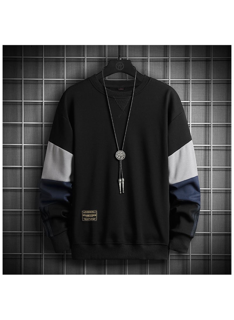 Large Size Fashionable Men's Long Sleeved Easy To Match Sports Hoodie T-shirt