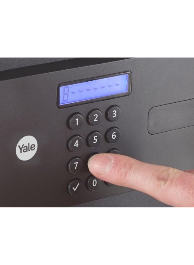 Yale YSFM/400/EG1 Motorised Biometric Maximum Security Home Safe - Fingerprint and Digital Pin Code Access, Laser Cut Door, Mounting Bolts