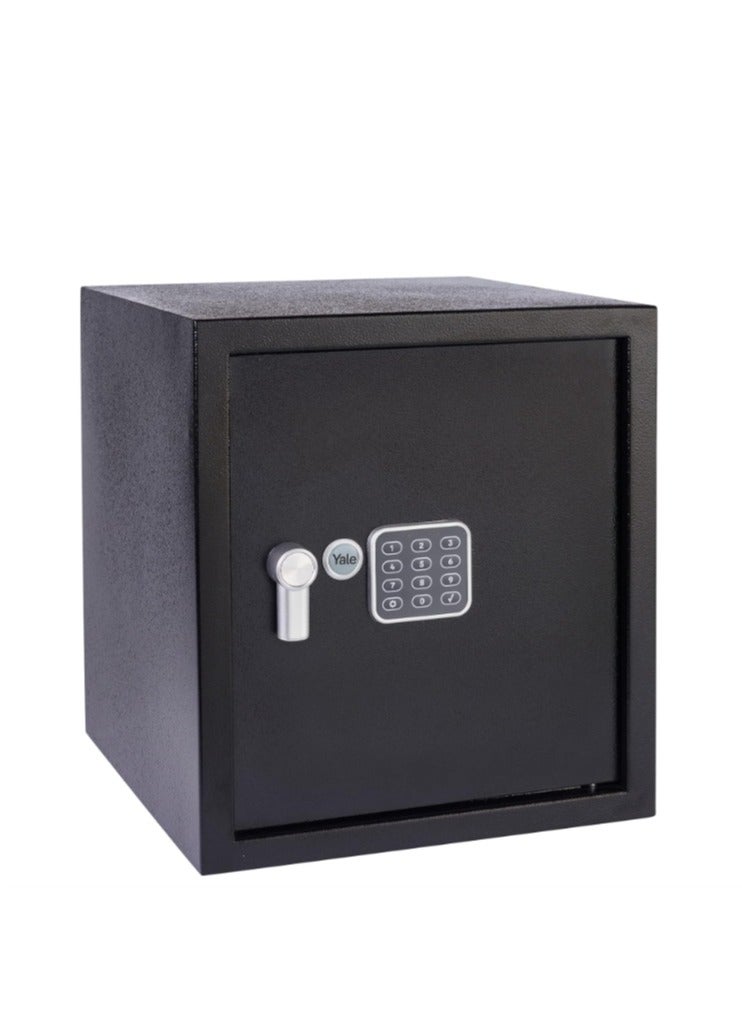 Yale Ysv/390/Db1 Large Value Safe, Digital Keypad with  locking and anti locking indication, Led Light Indicators, 15 Mm Steel Locking Bolts, Emergency Override Key for access, Black Finish, 40 Litre Capacity