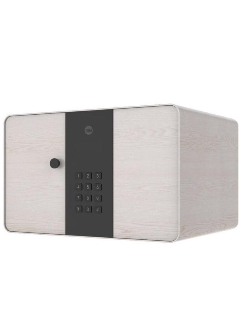 Yale Standard Security Elegant Safe with PIN Code and Key override, Fully lined interior to protect your valuable and Built-in LED Light, Wooden Finish