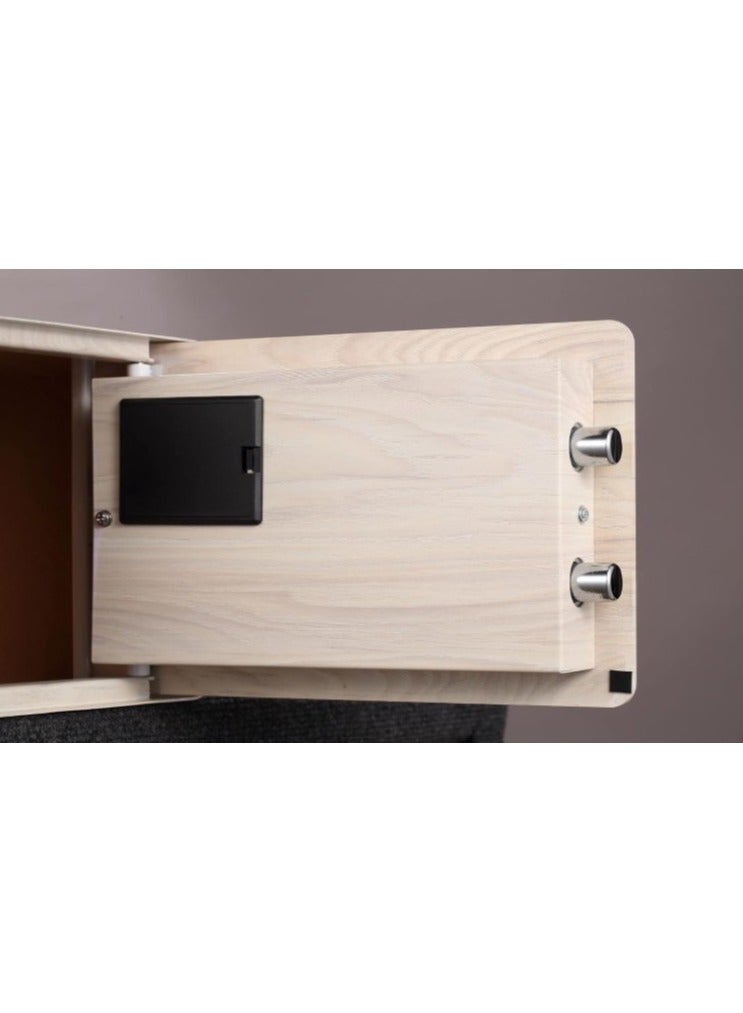 Yale Standard Security Elegant Safe with PIN Code and Key override, Fully lined interior to protect your valuable and Built-in LED Light, Wooden Finish