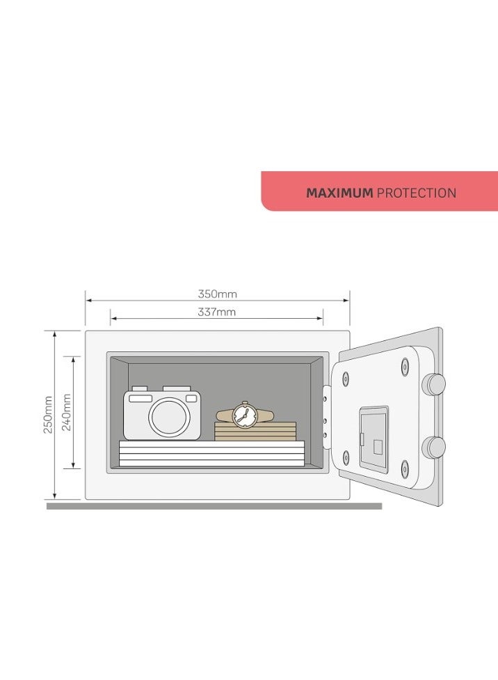 Yale YSFM/250/EG1 Motorised Biometric Maximum Security Office Safe - Fingerprint and Digital Pin Code Access, Laser Cut Door, Mounting Bolts