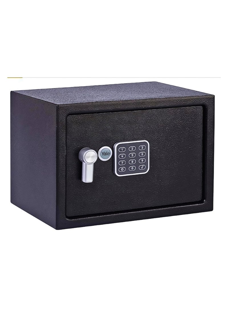 Electronic Medium Value Safe with Digital Keypad LED Light Indicators and Emergency Override Key 16.32 Litre Capacity 25 x 35 x 25 cm, Black Finish, YSV/250/DB1