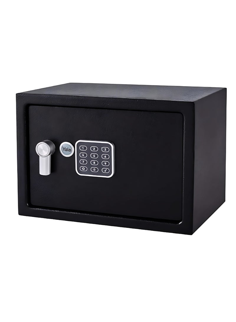 Electronic Medium Value Safe with Digital Keypad LED Light Indicators and Emergency Override Key 16.32 Litre Capacity 25 x 35 x 25 cm, Black Finish, YSV/250/DB1