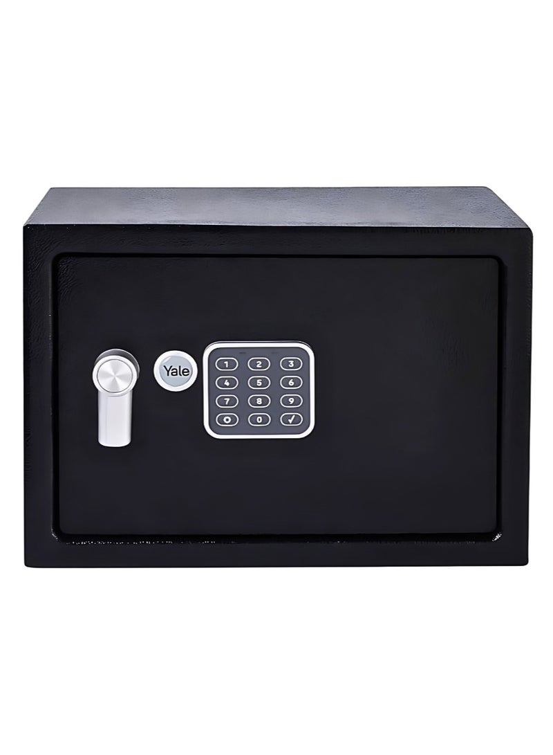 Electronic Medium Value Safe with Digital Keypad LED Light Indicators and Emergency Override Key 16.32 Litre Capacity 25 x 35 x 25 cm, Black Finish, YSV/250/DB1