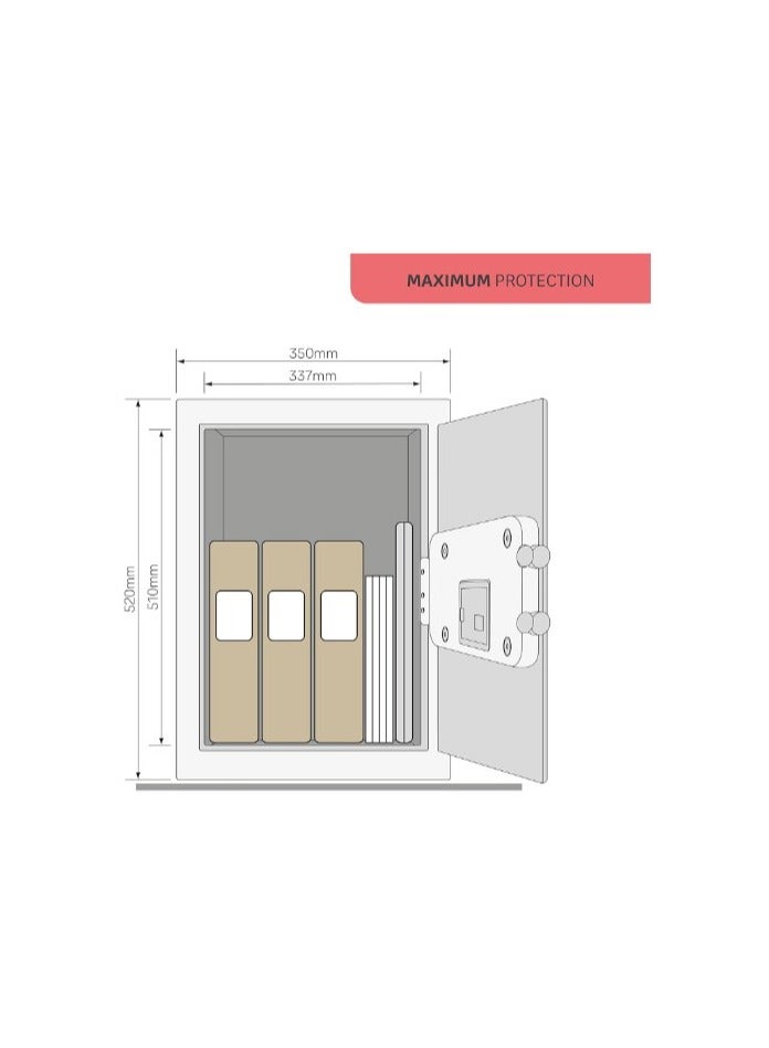 Yale Extra Large Maximum Security Safe, Sold Secure Silver, Digital Keypad, LED Light Indicators, Steel Locking Bolts, Emergency Override Key - YSEM/520/EG1