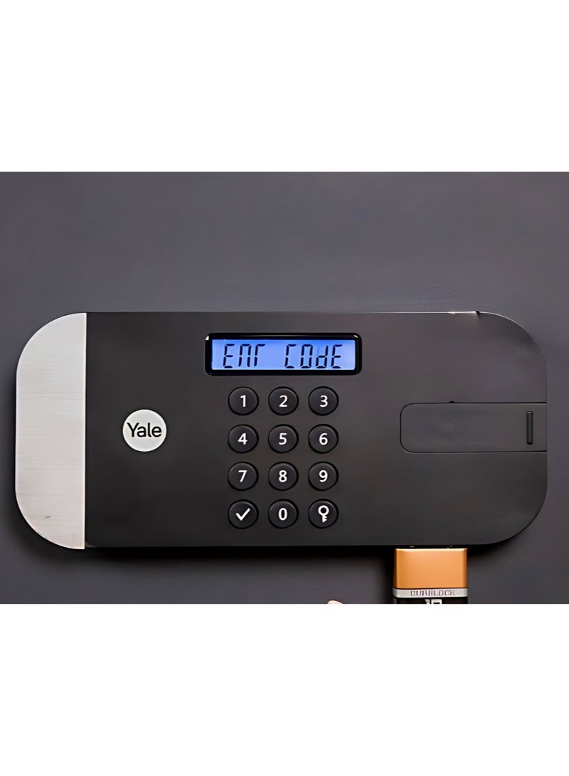 Yale Extra Large Maximum Security Safe, Sold Secure Silver, Digital Keypad, LED Light Indicators, Steel Locking Bolts, Emergency Override Key - YSEM/520/EG1