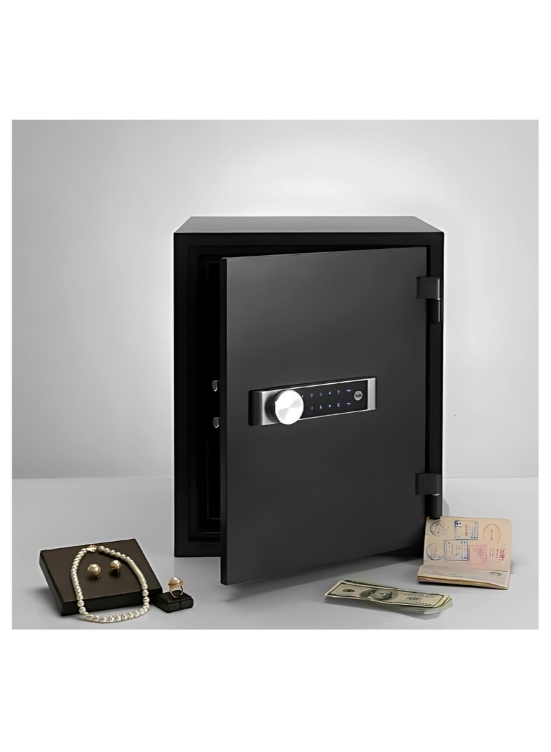 High Security 60 Mins Fire Resistance Large Document Safe, Suitable for Office & Home, Keyless Touch Screen Keypad, Adjustable Internal Shelf, 36.9ltr, 53kg, 520mm, Black, YFM/520/FG2