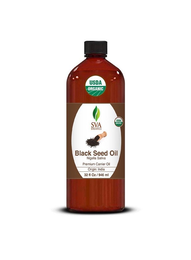 Usda Certified Black Cumin Seed Oil 32 Oz Guaranteed 100% Organic, Pure & Natural, Hexane Free, Non-Gmo, Premium Therapeutic Grade Oil Glass Bottle For Aromatherapy, Skin & Hair Care