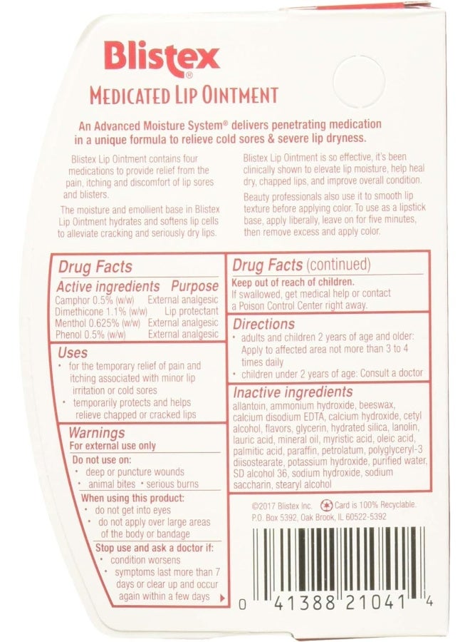 Lip Ointment Medicated 0.35 Oz (Pack Of 3)