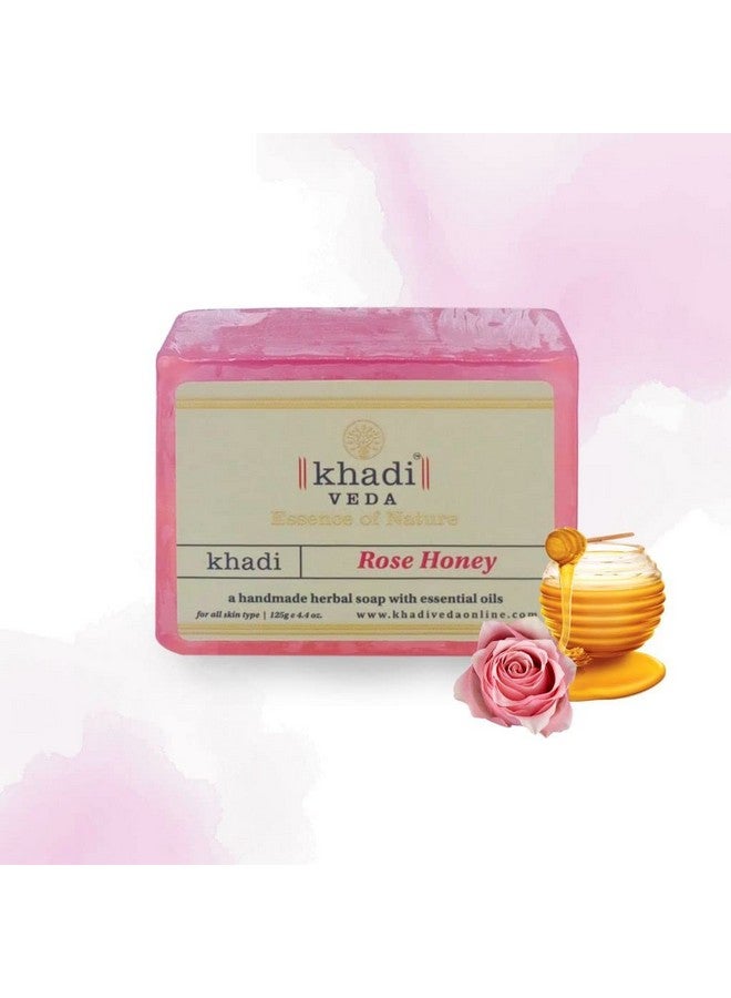 Rose Honey Herbal Hand Made Bathing Soap Bar For Skin Complexion Lightening 125 Gm Each(Pack Of 6)