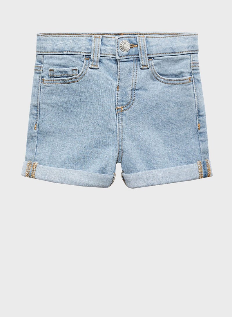 Kids Rolled-Up Hem Denim Shorts