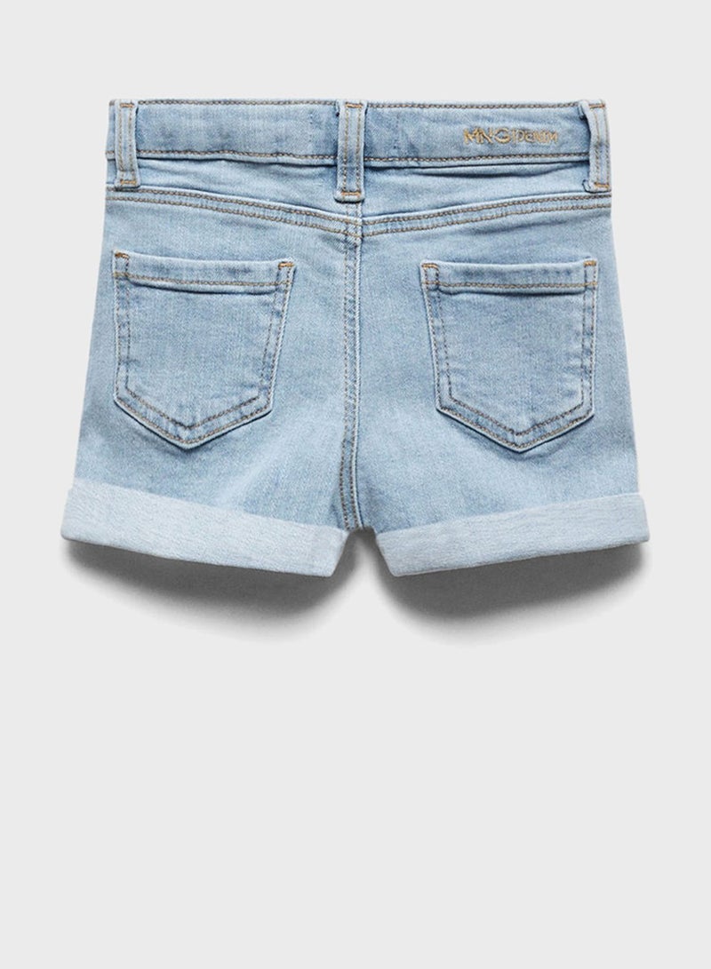 Kids Rolled-Up Hem Denim Shorts