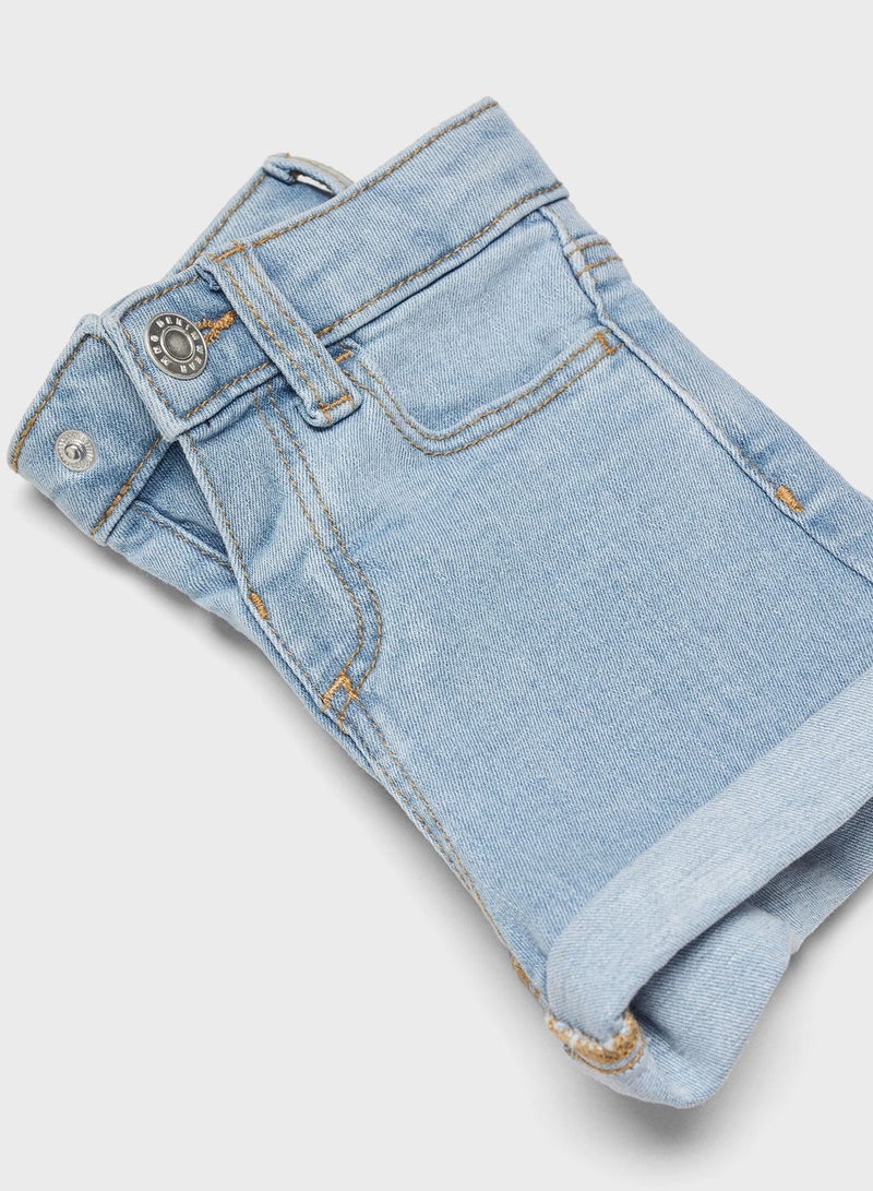 Kids Rolled-Up Hem Denim Shorts