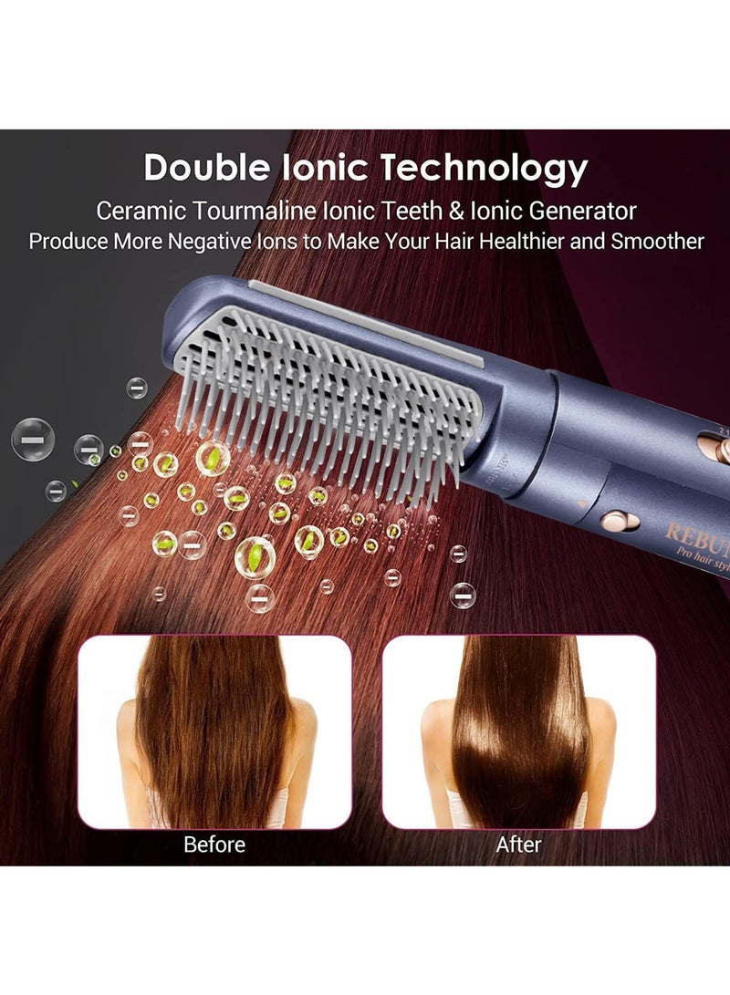 RE-2201-2 New Hair Styler 1200W Hair Dryer Brush 3 In 1 Hot Air Styler Straightening & Curling Fast Heating Hair Styler with 2 Brushes