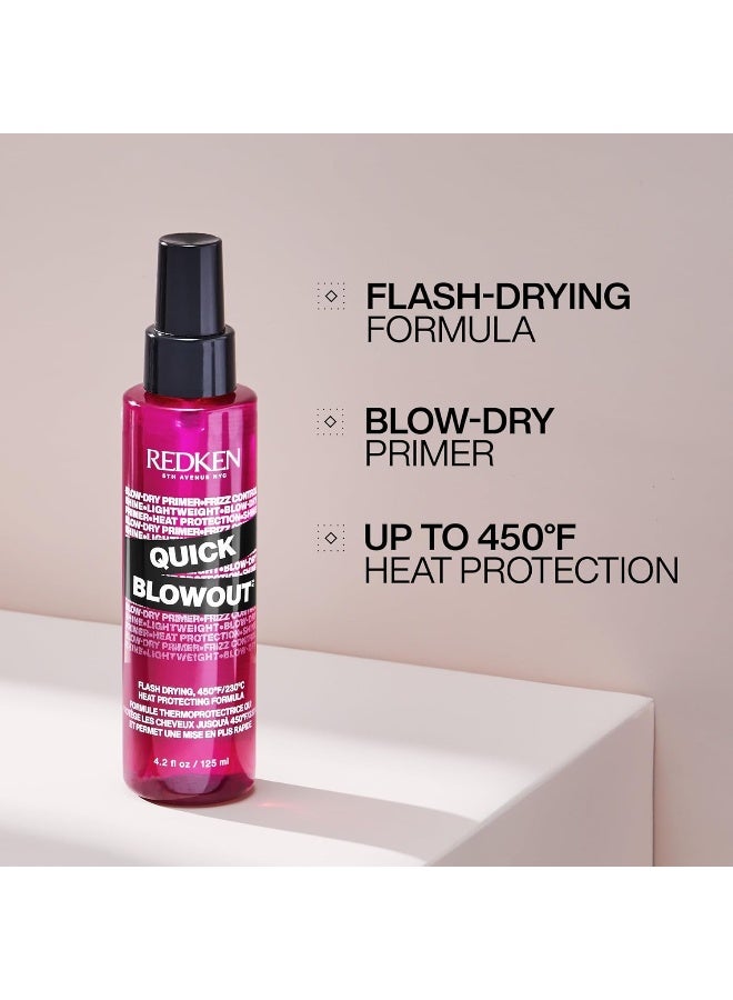 Quick Blowout Heat Protection Spray For All Hair Types | Reduces Blow Dry Time | Blowdry Spray, 4.2 Fl. Oz.