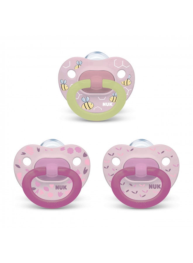 Orthodontic Pacifier Value Pack, Girl, 0-6 Months (Pack Of 3)