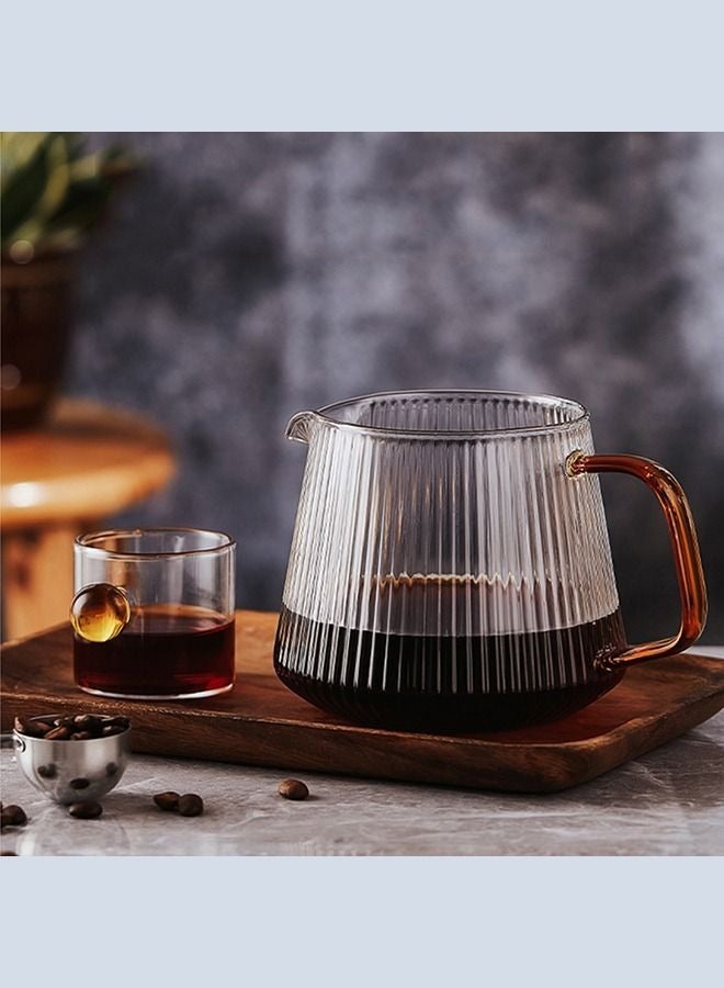 3-piece Heat-resistant Glass V60 Inverted Lid Coffee Machine Hand Brewed Coffee Sharing Pot With Coffee Paper Filter 500ML