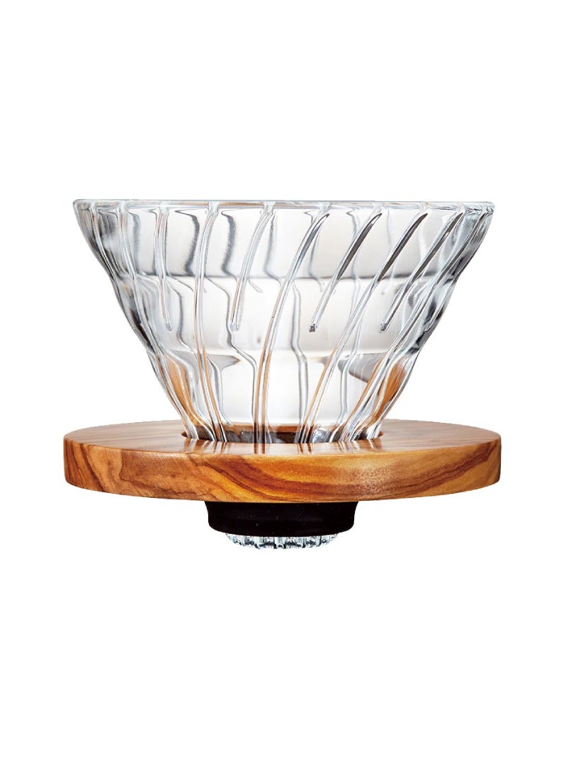 V60 Olive Wood Glass Coffee Dripper, 02