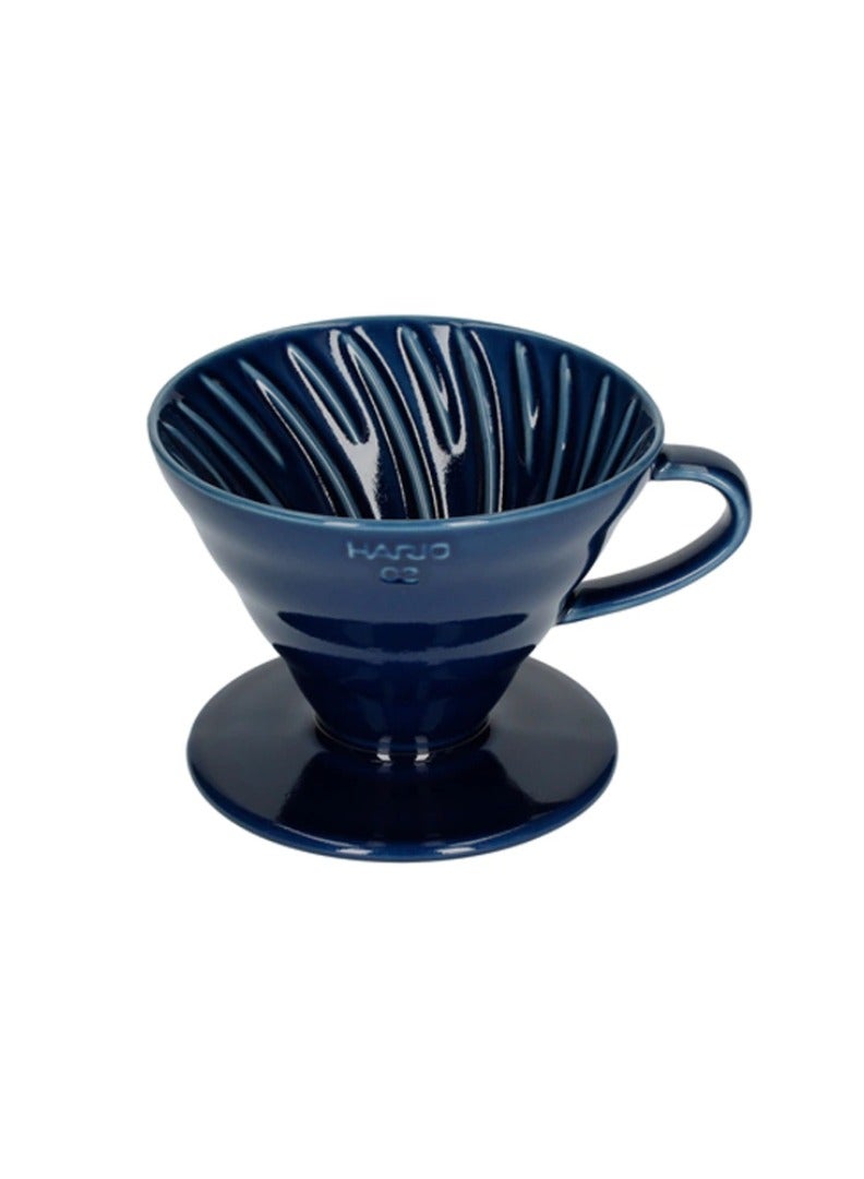 Ceramic V60 Coffee Dripper 02, Indigo Blue