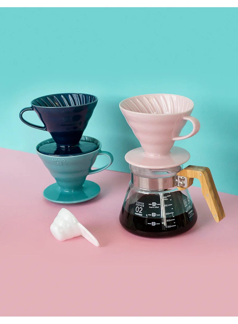 Ceramic V60 Coffee Dripper 02, Indigo Blue