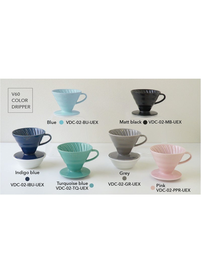 Ceramic V60 Coffee Dripper 02, Indigo Blue