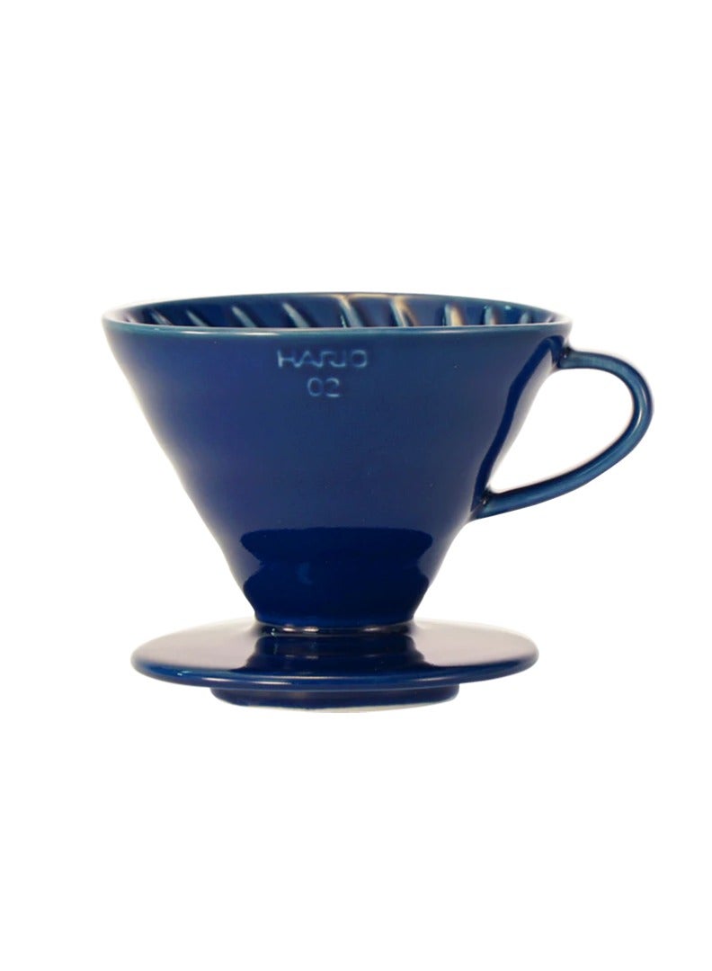 Ceramic V60 Coffee Dripper 02, Indigo Blue