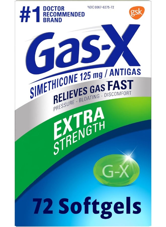 Extra Strength Gas Relief Softgels With Simethicone 125 Mg 72 Count