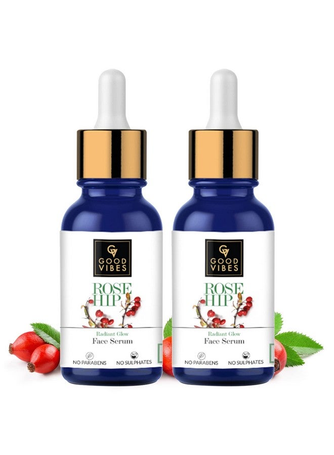 Rose Hip Face Serum, 10 Ml (Pack Of 2) Light Weight Non Greasy Moisturizing Anti Ageing Formula For All Skin Types, Natural, No Parabens & Sulphates