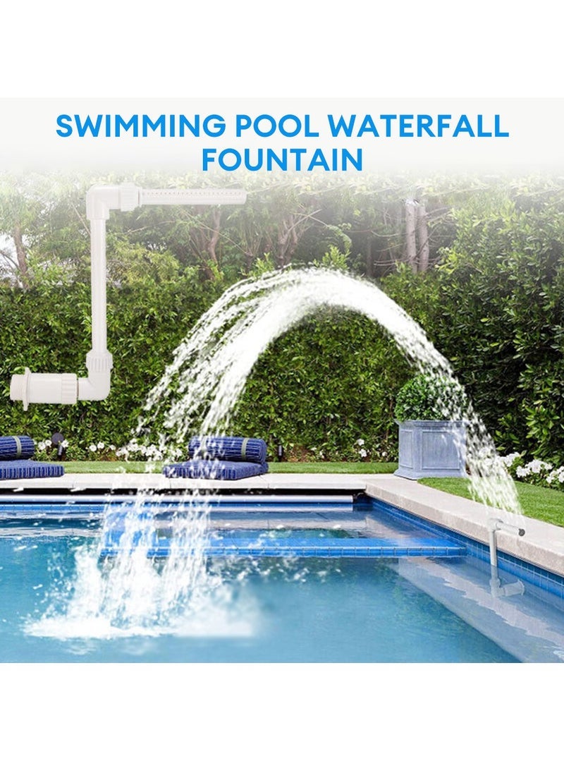 Swimming Pool Waterfall Fountain Kit PVC Feature Water Spay Pools Spa Decorations Easy Install Swimming Pool Accessories