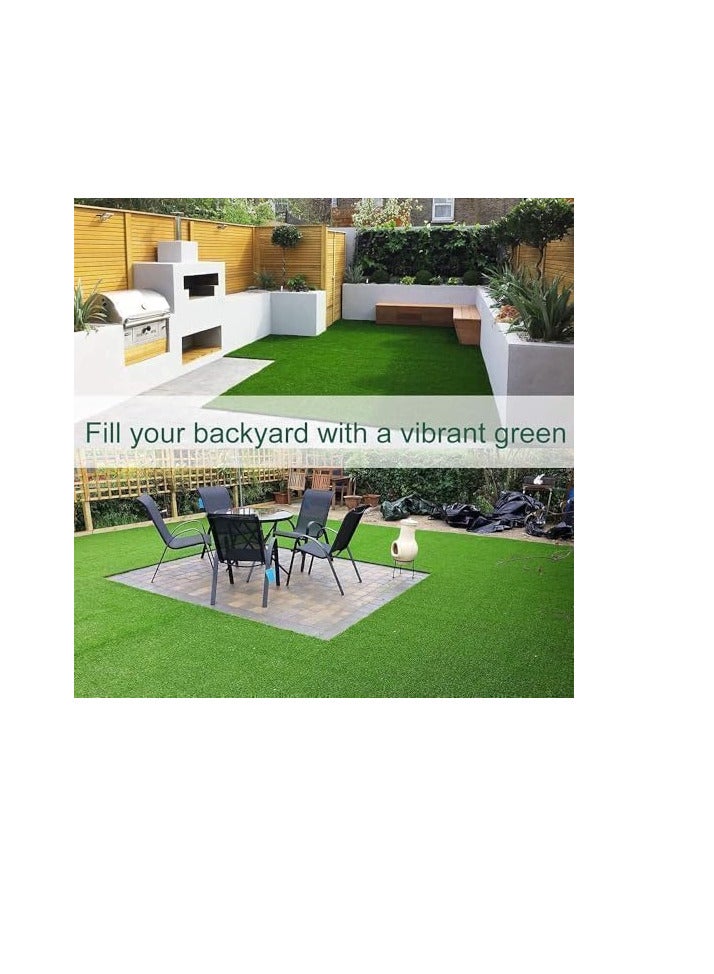 ECVV 26mm Artificial Grass Carpet Green, Artificial Grass Turf For Home Outdoor Front, Garden Decoration, Play Ground, Pool Area, Backyard, Patio, Balcony, |200cm*200cm|